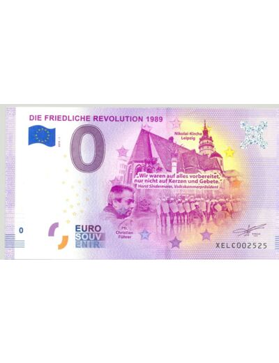 ALLEMAGNE 2019-1 DIE FRIEDLICHE REVOLUTION 1989 Numero 2525 BILLET 0 EURO