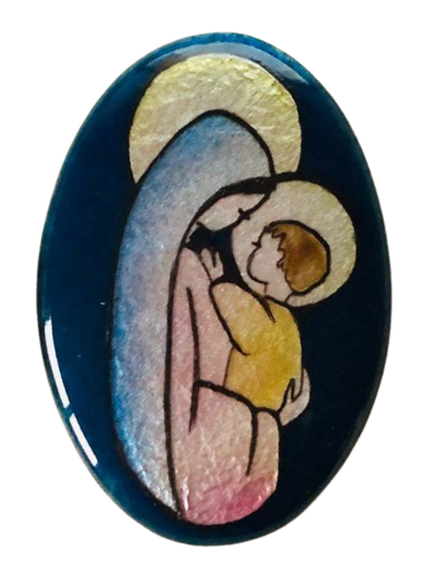 VIERGE OVALE 6,4x4,4cm - EMAUX DU LIBAN
