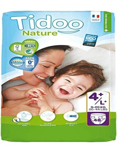 COUCHES BEBE T4+ MAXI 9-20KG (48) Tidoo night and day