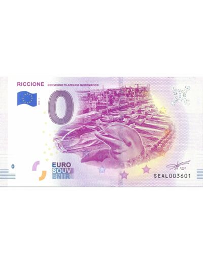 ITALIE 2018-1 RICCIONE BILLET SOUVENIR 0 EURO TOURISTIQUE NEUF