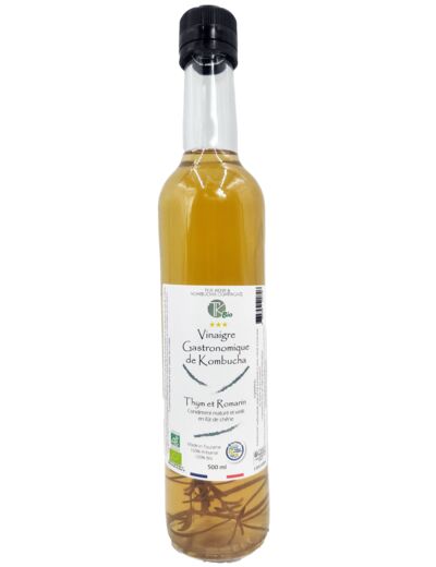 Vinaigre gastronomique de Kombucha Thym Romarin BIO