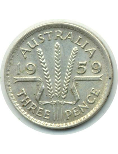 AUSTRALIE 3 PENCE 1959 ELISABETH II TTB+(W57)