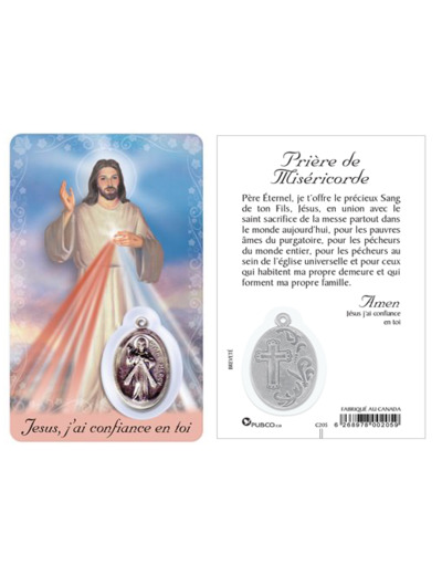 Carte-prière avec insertion JÉSUS-PRIERE DE MISERICORDE