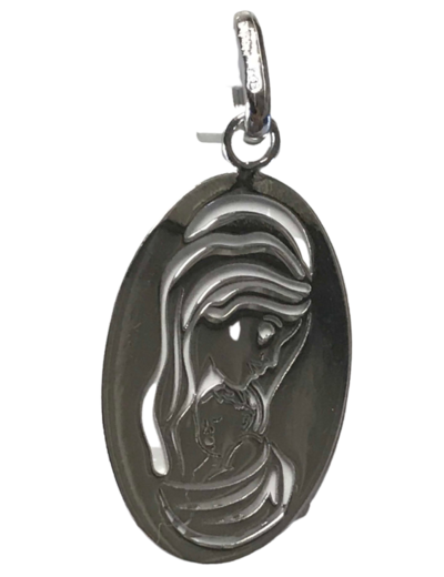 Pendentif en Argent 925- VIERGE ET ENFANT