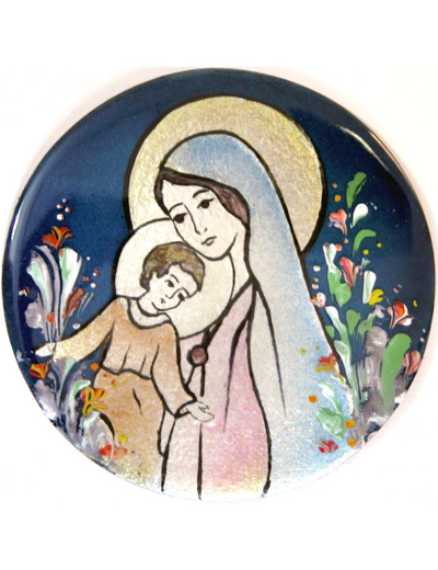 Vierge du souci D8,3cm - EMAUX DU LIBAN