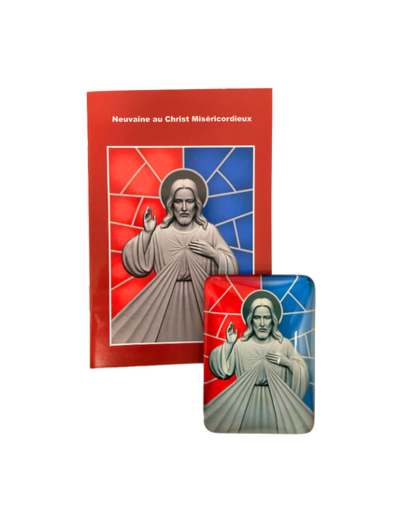 Magnet en Verre  48x68mm + Livret Neuvaine - Christ Miséricordieux