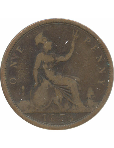 GRANDE BRETAGNE 1 PENNY VICTORIA 1873 TB