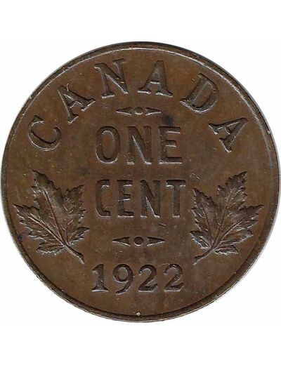 CANADA 1 CENT 1922 TTB+