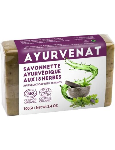 Savon ayurvedique aux 18 herbes 100g Oleanat