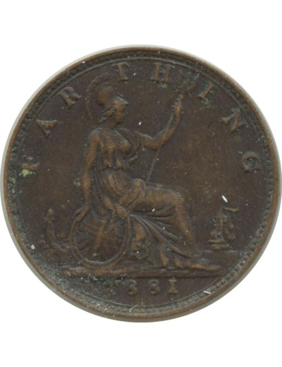 GRANDE BRETAGNE 1 FARTHING VICTORIA 1881 TTB