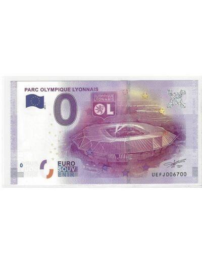 69 LYON 2016-1 PARC OLYMPIQUE LYONNAIS Numero 6700 BILLET SOUVENIR 0 EURO