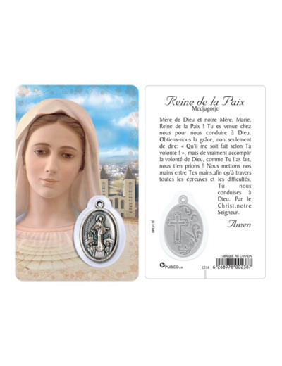 Carte-prière avec insertion MEDJUGORJE