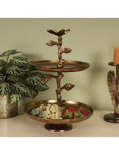 Desserte Branch 2 étages aluminium 43x30x30cm