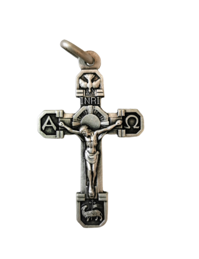 Croix Pascale en Métal Argenté 33x50mm