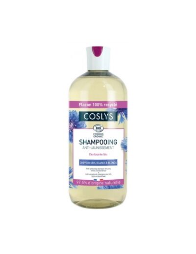 Shampooing anti jaunissement cheveux gris blancs et blonds Centaurée 500ml