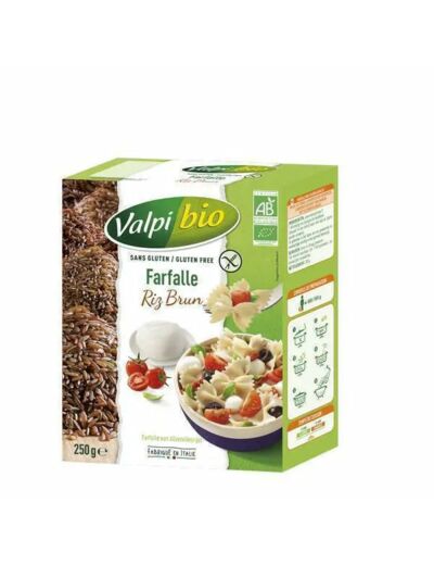 Farfalle sans gluten et Bio-Riz brun-250g-Valpi Bio