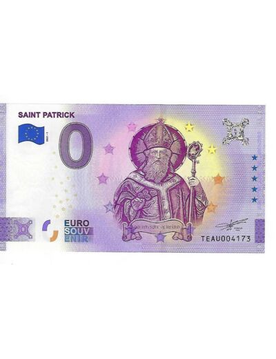 IRLANDE 2021-1 SAINT PATRICK VERSION ANIIVERSAIRE BILLET SOUVENIR 0 EURO