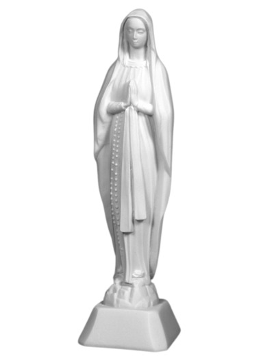 ND de Lourdes - Statue en albâtre 16cm -Blanche