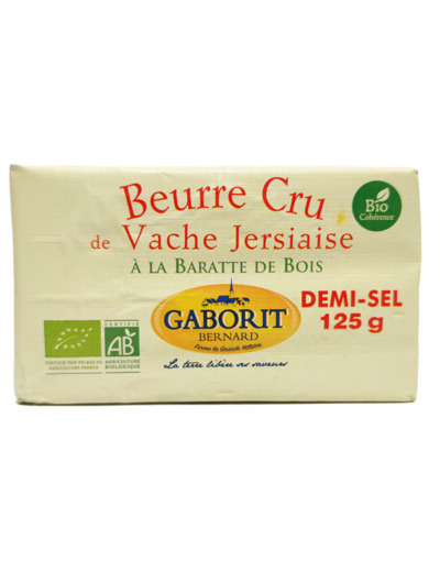 Beurre Cru de Vache Jersiaise 1/2 sel Bio 125g