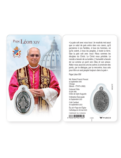 Carte-prière avec insertion PAPE LEON XIV