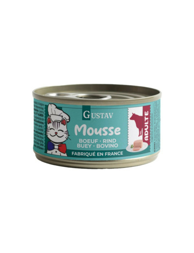 GUSTAV Mousse pour chat, au Boeuf - 85g