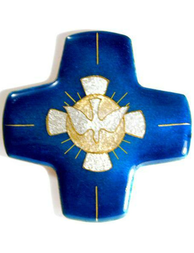 Croix du St Esprit 9,7X9,7cm - EMAUX DU LIBAN