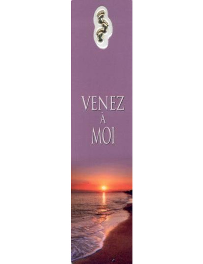 Signet plastifié avec médaille sous sachet- VENEZ à MOI