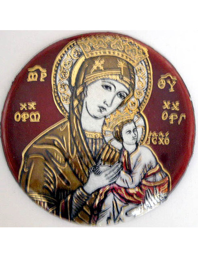 ND du Perpétuel Secours (Rouge) D7,3cm - EMAUX DU LIBAN