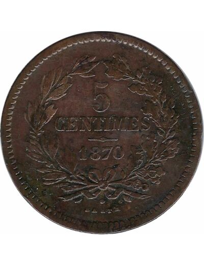 LUXEMBOURG 5 CENTIMES 1870 TB+