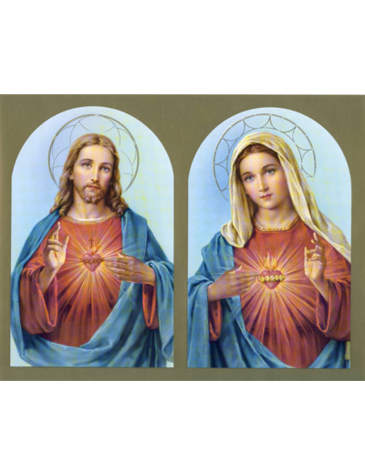 Image 20x25cm - SACRÉ COEUR JÉSUS ET MARIE