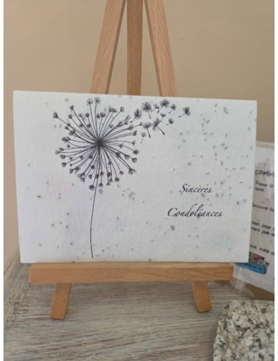 Carte de condoléances à planter - Sincères Condoléances