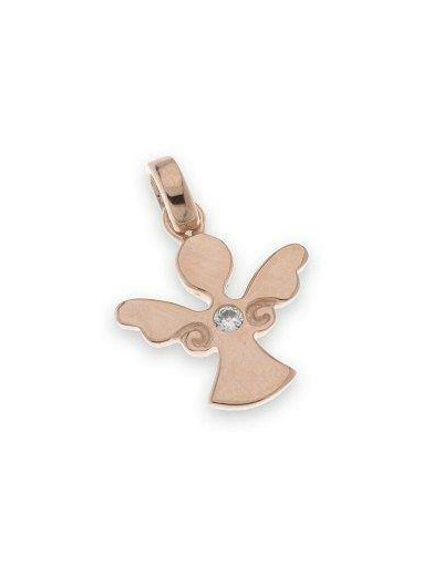 Ange moderne 1,4cm en Argent 925 plaqué-or- strass central