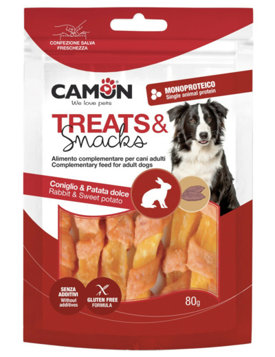Lanières de lapin & Patate douce, pour chien - 80g