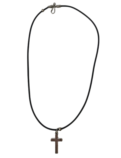 Collier Cordon + Croix en Métal 17X35