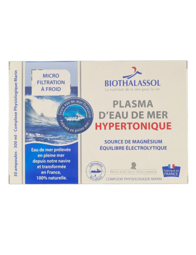 Plasma D'eau De Mer Hypertonique 30 Ampoules