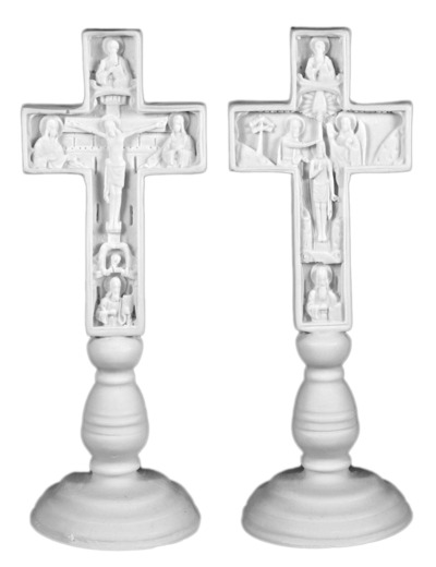 Petit Calvaire - Statue en albâtre 17cm -Blanc