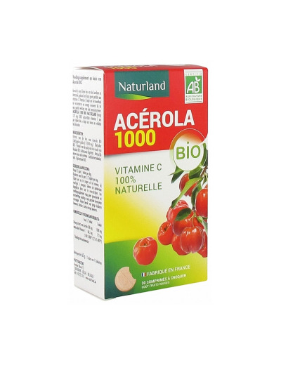 Acérola 1000 Bio 30 comprimés à croquer