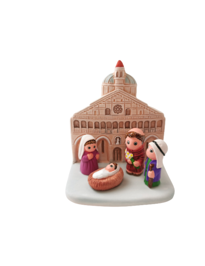 CRECHE en céramique BLOC 8x7cm - ST ANTOINE DE PADOUE