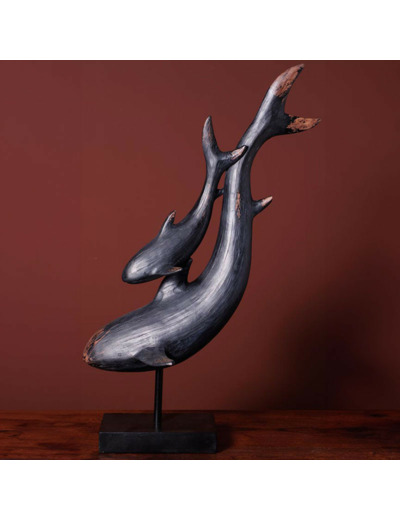 Statuette d'orques résine 41x26x71cm