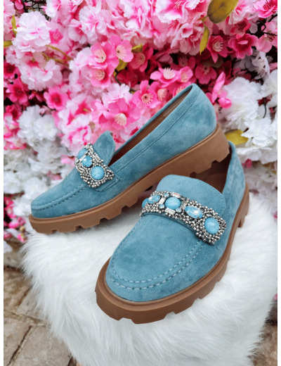 Mocassin bleu ciel