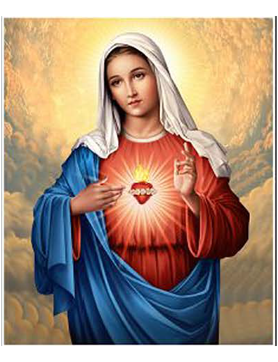 Icône dorée incurvée 18*23cm - COEUR IMMACULÉ DE MARIE