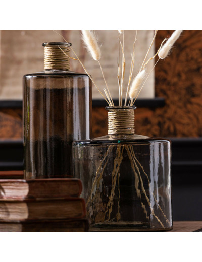 Vase Safari large marron clair verre 20x20x26cm