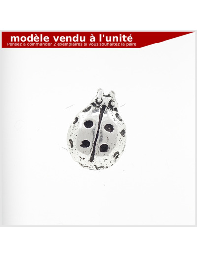 Puce d'oreille Coccinelle en argent massif