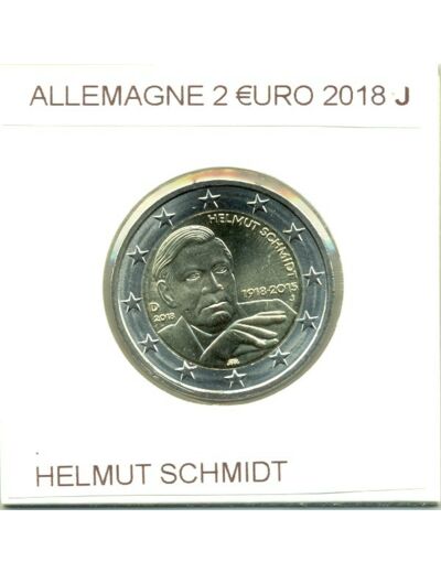 ALLEMAGNE 2018 J 2 EURO COMMEMORATIVE HELMUT SCHMIDT SUP