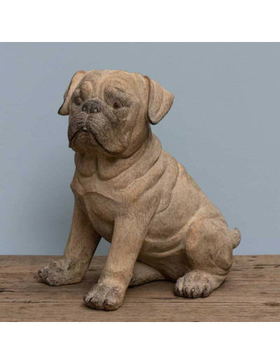 Statuette chien carlin en résine 38x25x39cm