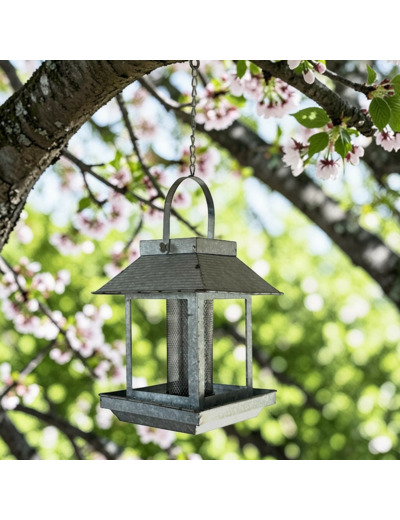 Mangeoire oiseaux Maison 20x20x55cm