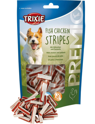 Trixie Premio Stripes Friandise pour Chien Poulet/Colin 75 g