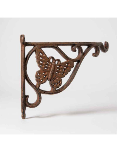 Potence papillon fonte marron patiné 25x4x17cm