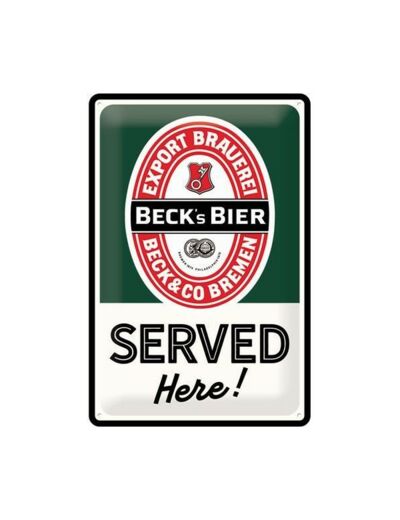 Plaque métal - BECK's BIER - 20 x 30 cm.