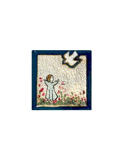 Jardin de l'esprit saint Garçon 6,2X6,2cm - EMAUX DU LIBAN